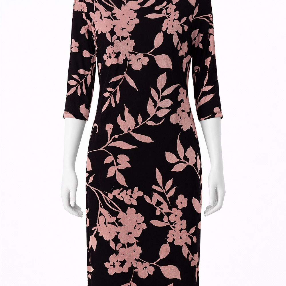 Black & Blush Floral Sheath Dress - Women